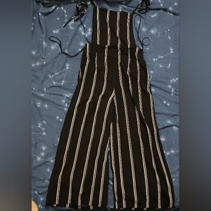 Black Pinstripe Forever 21 Overalls/Romper